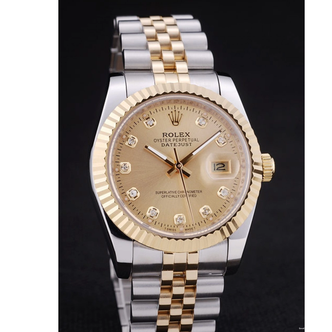 Rolex copies cheap Rolex Gold Diamonds Datejust Dial Bezel Ribbed 7452 0702